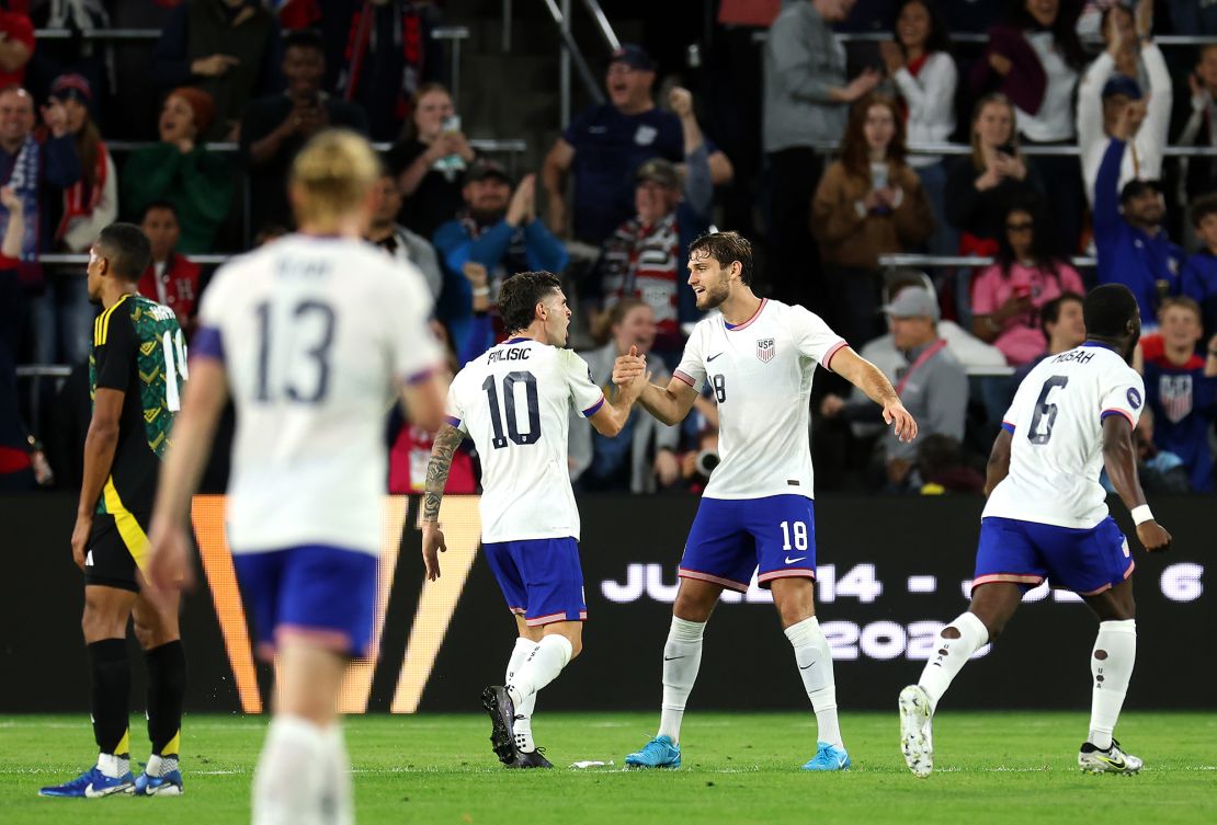 Pulisic (No. 10) said his 'Trump dance' was 'not a political dance' and was 'just for fun.'