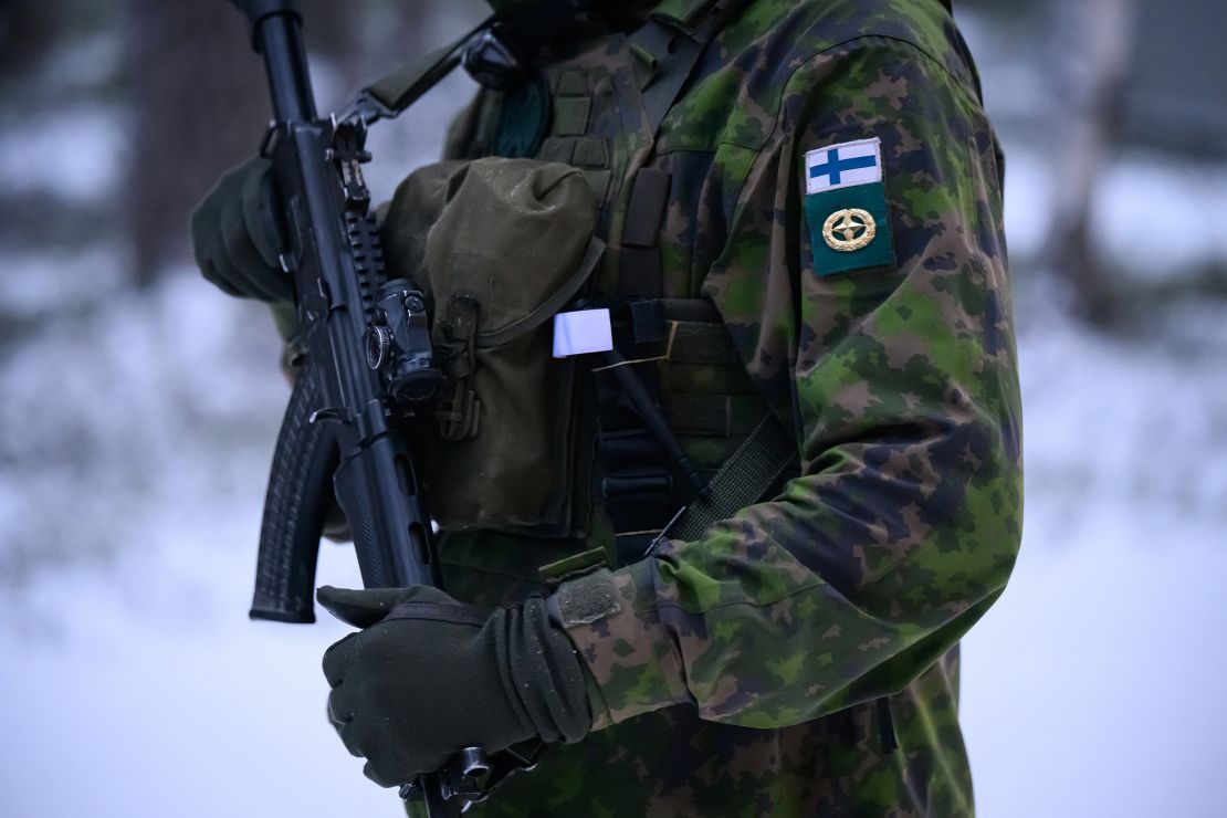 A Finnish soldier pictured last November. In April, Finland announced its plans to withdraw from the Ottawa Treaty.