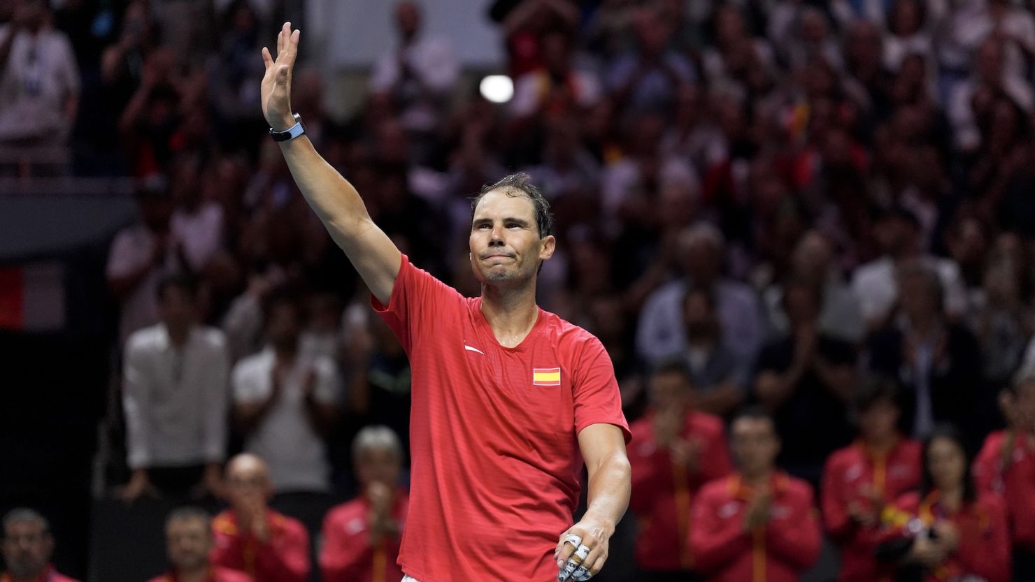 Rafael Nadal waved to adoring fans after losing his Davis Cup Finals singles match on Tuesday.