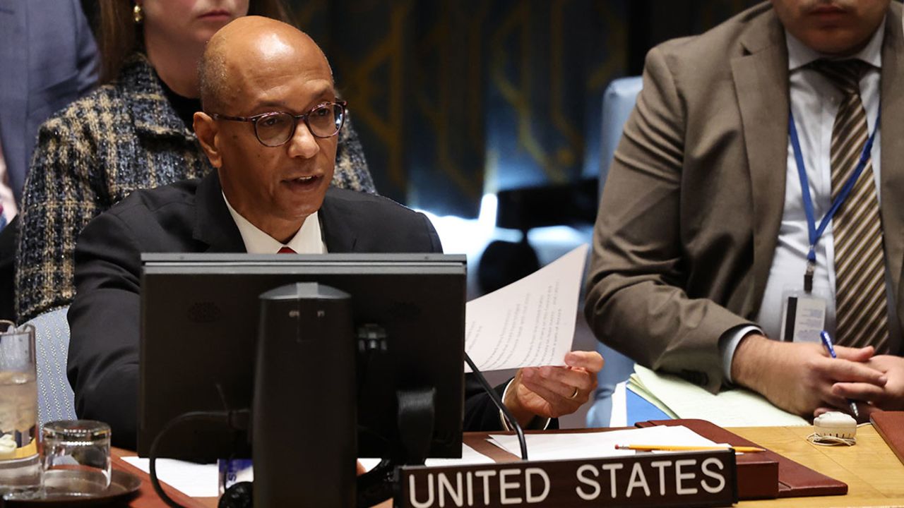 NEW YORK, NEW YORK - NOVEMBER 20: Ambassador Robert Wood, Alternate Representative of the U.S. for Special Political Affairs in the UN, speaks during a United Nations Security Council meeting on the situation in the Middle East, including the Palestinian question at the UN headquarters on November 20, 2024 in New York City. A draft resolution calling for a ceasefire in Israel's war in Gaza was vetoed by the United States at the Security Council. The resolution was put forward by its 10 non-permanent members called for an "immediate, unconditional and permanent ceasefire" and separately demanded the release of hostages. (Photo by Michael M. Santiago/Getty Images)
