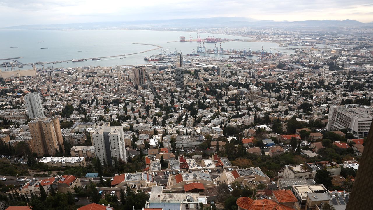 This picture shows a view of the Israeli port city of Haifa on November 27, 2024.