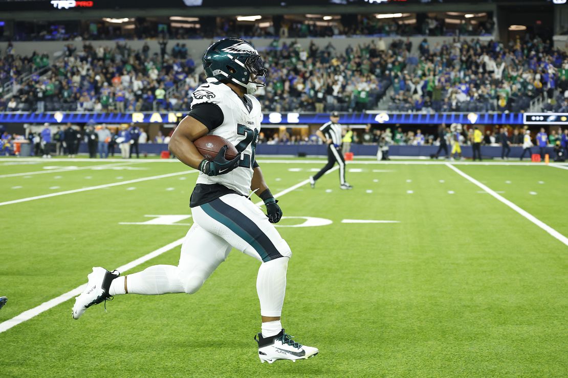 Barkley had an Eagles-franchise record 255 rushing yards during the team's Week 12 victory over the Los Angeles Rams.