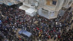 deir al-balah, gaza - november 29: hundreds of palestinians gather to buy bread from a bakery in deir al-balah, gaza on november 29, 2024. palestinians are struggling with hunger due to israel's attacks on gaza for more than a year, due to the closure of border crossings and the limited access to aid. (photo by ashraf amra/anadolu via getty images)