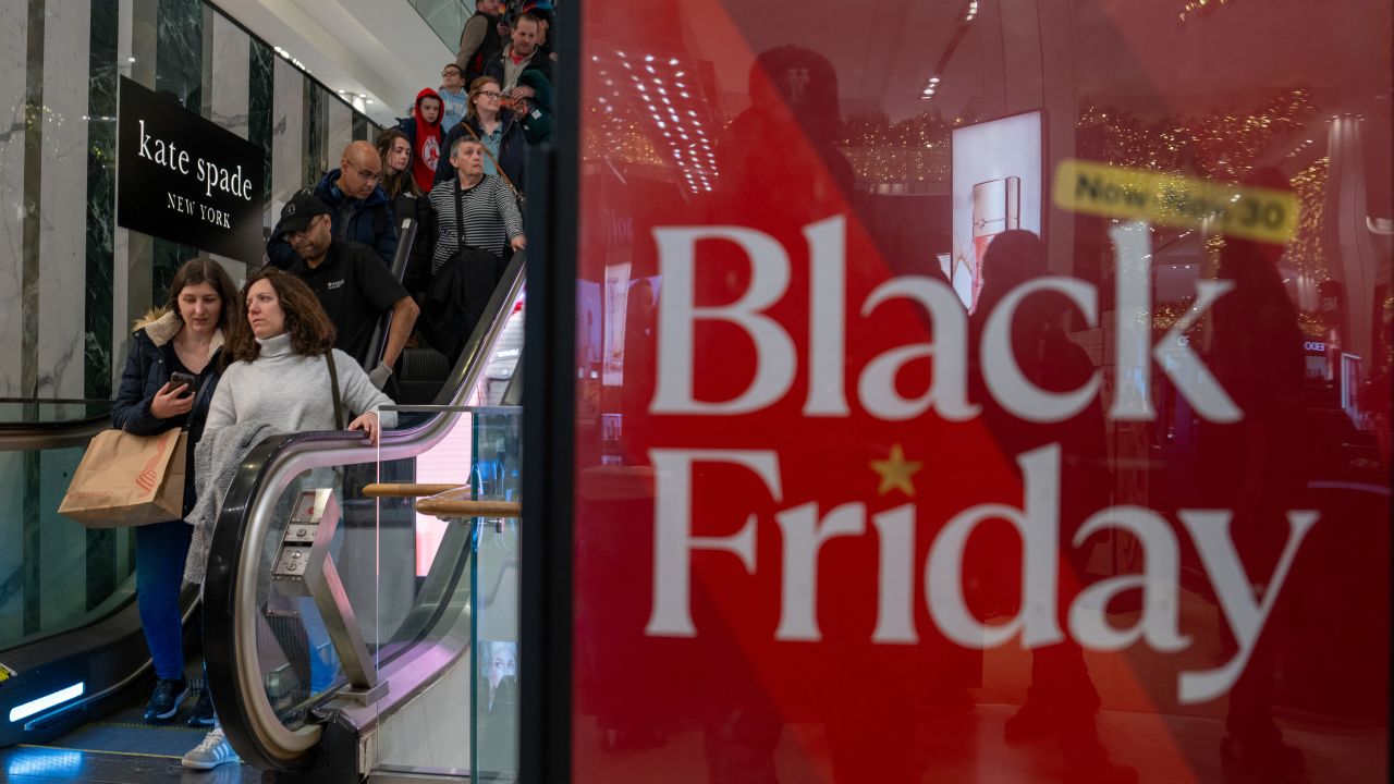 NEW YORK, NEW YORK - NOVEMBER 29: People shop at the Macy's Herald Square flagship store on November 29, 2024 in New York City. Black Friday sales will give economists a glimpse into consumers' holiday shopping mood. (Photo by David Dee Delgado/Getty Images)