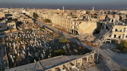 An aerial view shows the town of Saraqib in the eastern part of the Idlib province in northwestern Syria on December 1, 2024. Jihadists and their Turkish-backed allies breached Syria's second city of Aleppo on November 29, as they pressed a lightning offensive against forces of the Iranian- and Russian-backed government. They made other advances in the north, including the strategically located town of Saraqib, which is on the road to Aleppo, the Syrian Observatory for Human Rights said. (Photo by OMAR HAJ KADOUR / AFP) (Photo by OMAR HAJ KADOUR/AFP via Getty Images)