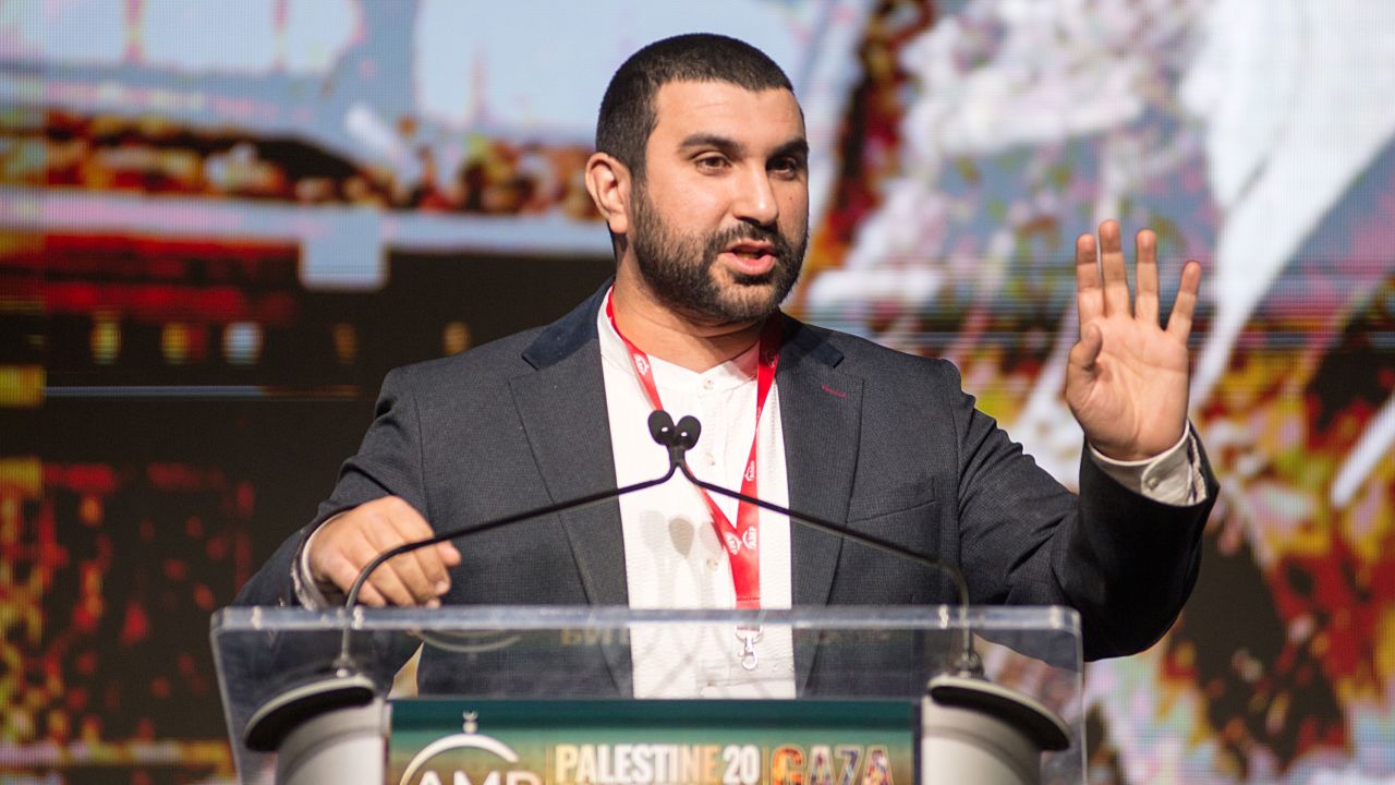 Sami Hamdi speaks in Tinley Park village, Illinois, on November 30, 2024.