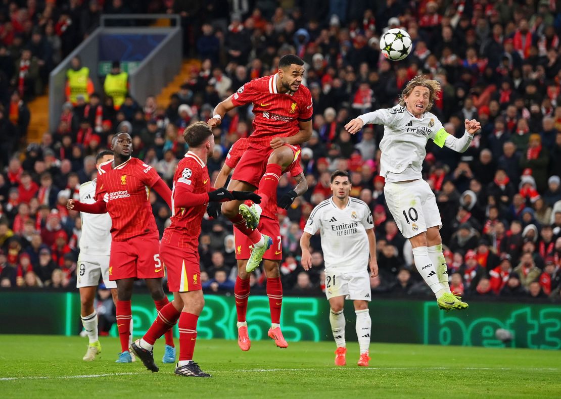 Liverpool's Cody Gakpo scores his team's second goal to seal the victory.
