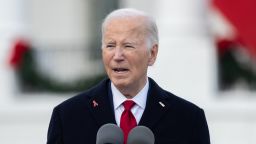 WASHINGTON, DC UNITED STATES- DECEMBER 1: President Joe Biden speaks at a ceremony on the South Lawn of the White House commemorating World AIDS Day on December 1, 2024 in Washington, DC. President Joe Biden pardoned his son, Hunter, marking a significant reversal of his previous stance. The president had long maintained that he would not use his executive authority to grant his son a pardon or commute his sentence. (Photo by Nathan Posner/Anadolu via Getty Images)