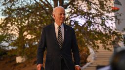 US President Joe Biden leaves after visiting the National Slavery Museum in Morro da Cruz, near Luanda, on December 3, 2024.