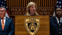 NEW YORK, NEW YORK - DECEMBER 4: New York City Police Commissioner Jessica Tisch speaks to the media during a press conference regarding what homicide authorities believe was a targeted attack on United Healthcare CEO Brian Thompson at One Police Plaza on December 4, 2024, in New York City. Thompson was shot before 7:00am this morning before he was to attend the company's annual investors meeting. (Photo by Alex Kent/Getty Images)