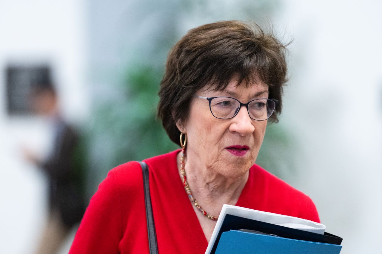 Sen. Susan Collins, R-Maine, walks through the Senate subway in the US Capitol on Wednesday, December 4.