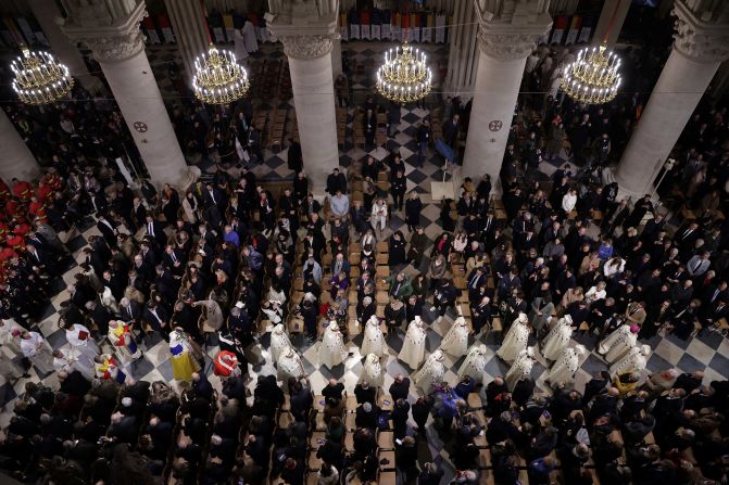 Clerics arrive to attend the ceremony.