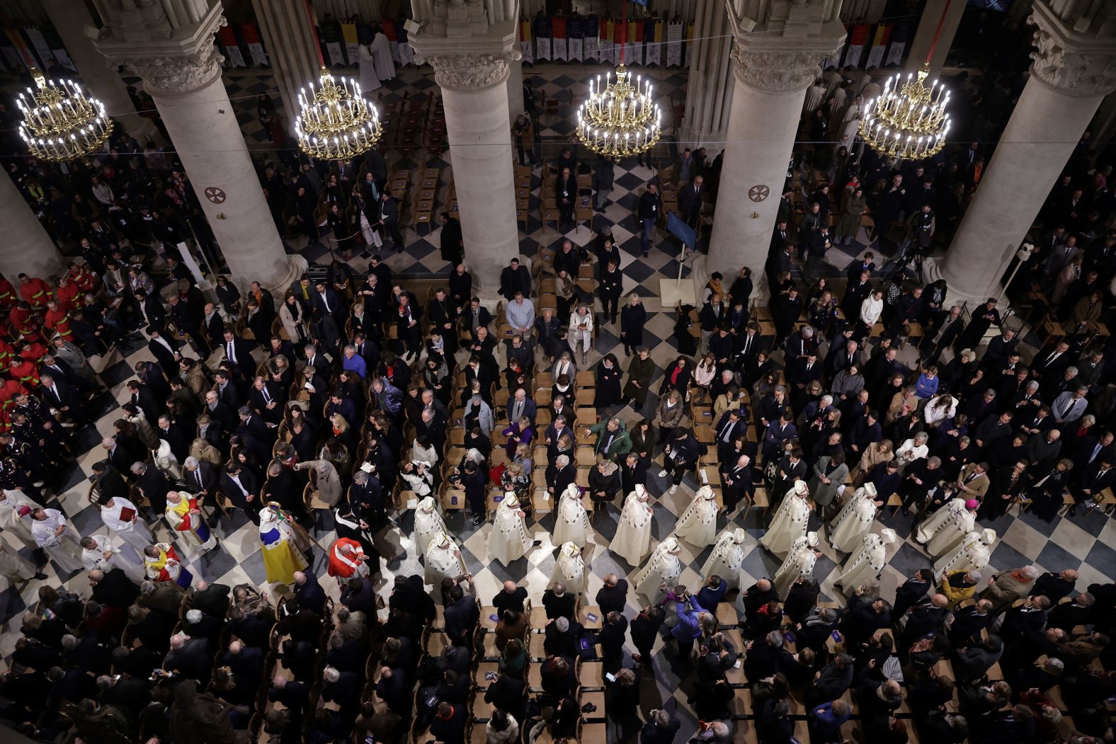 Clerics arrive to attend the ceremony.