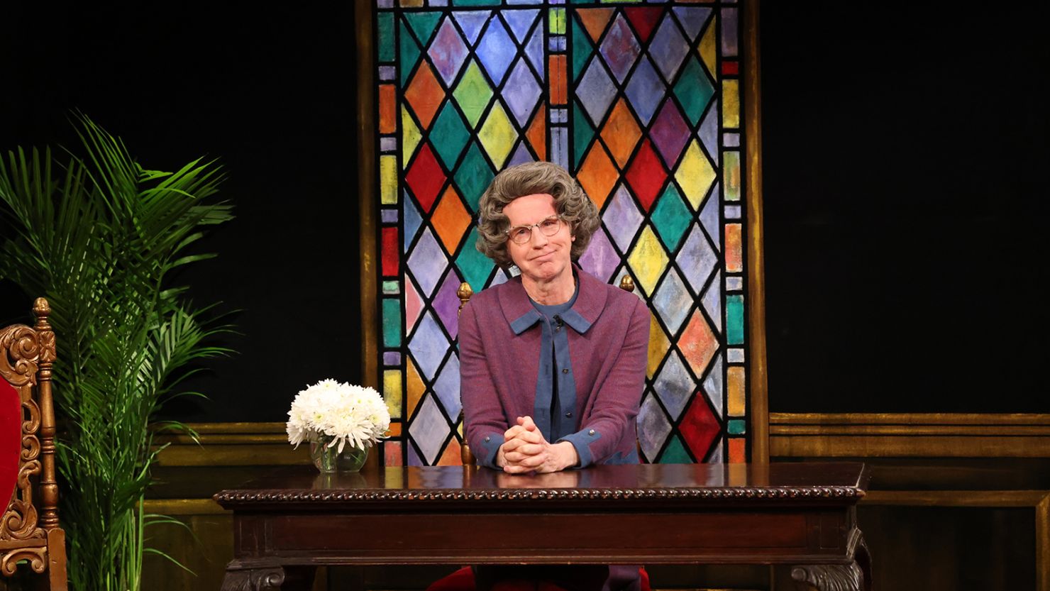 Dana Carvey as Church Lady during the "Church Chat" Cold Open on Saturday, December 7, 2024.