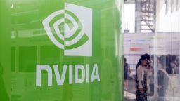 Visitors visit the Nvidia booth at the Inclusion Conference on the Bund in Shanghai, China, on September 7, 2024.