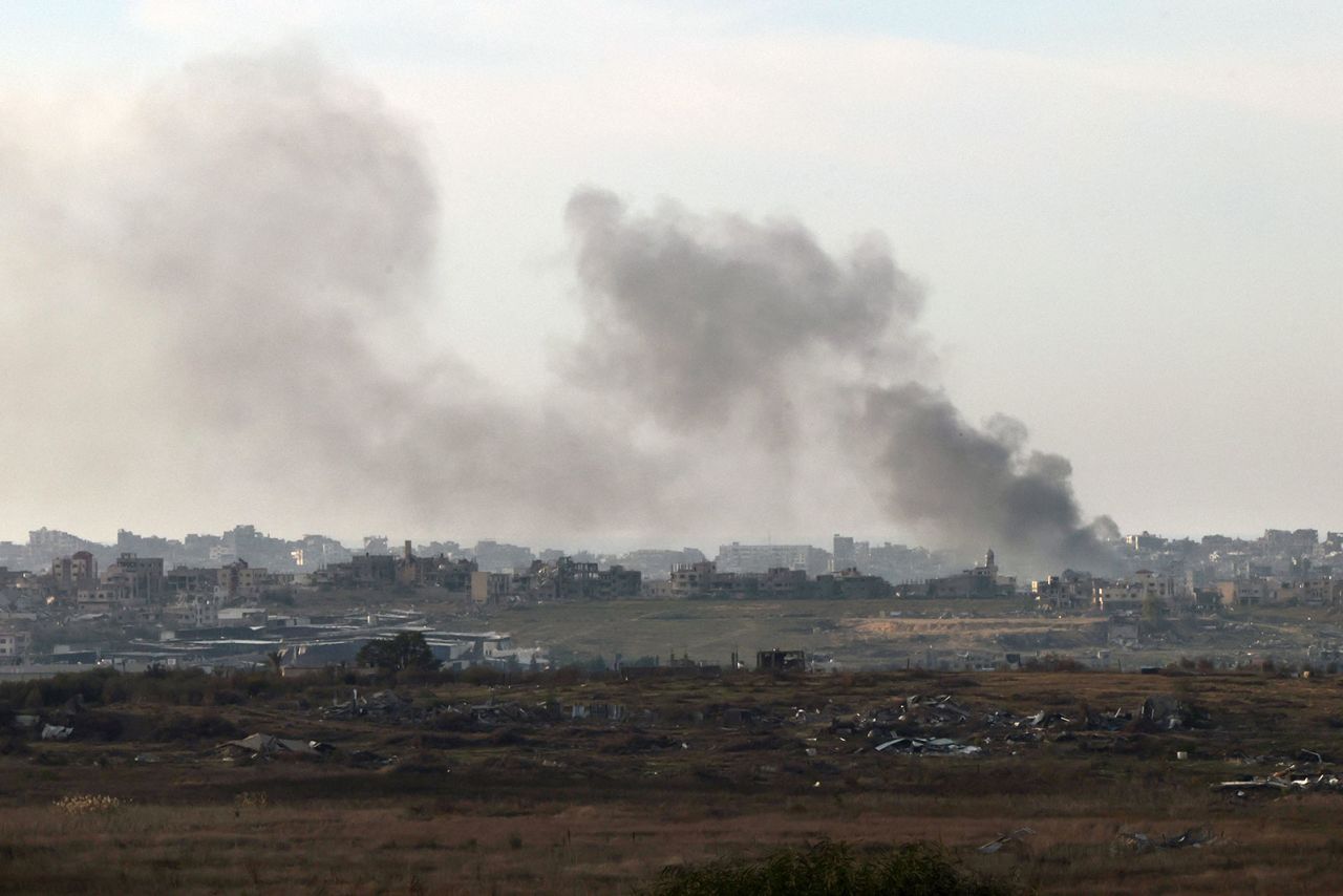 Smoke billows from Gaza on Tuesday,  December 10.