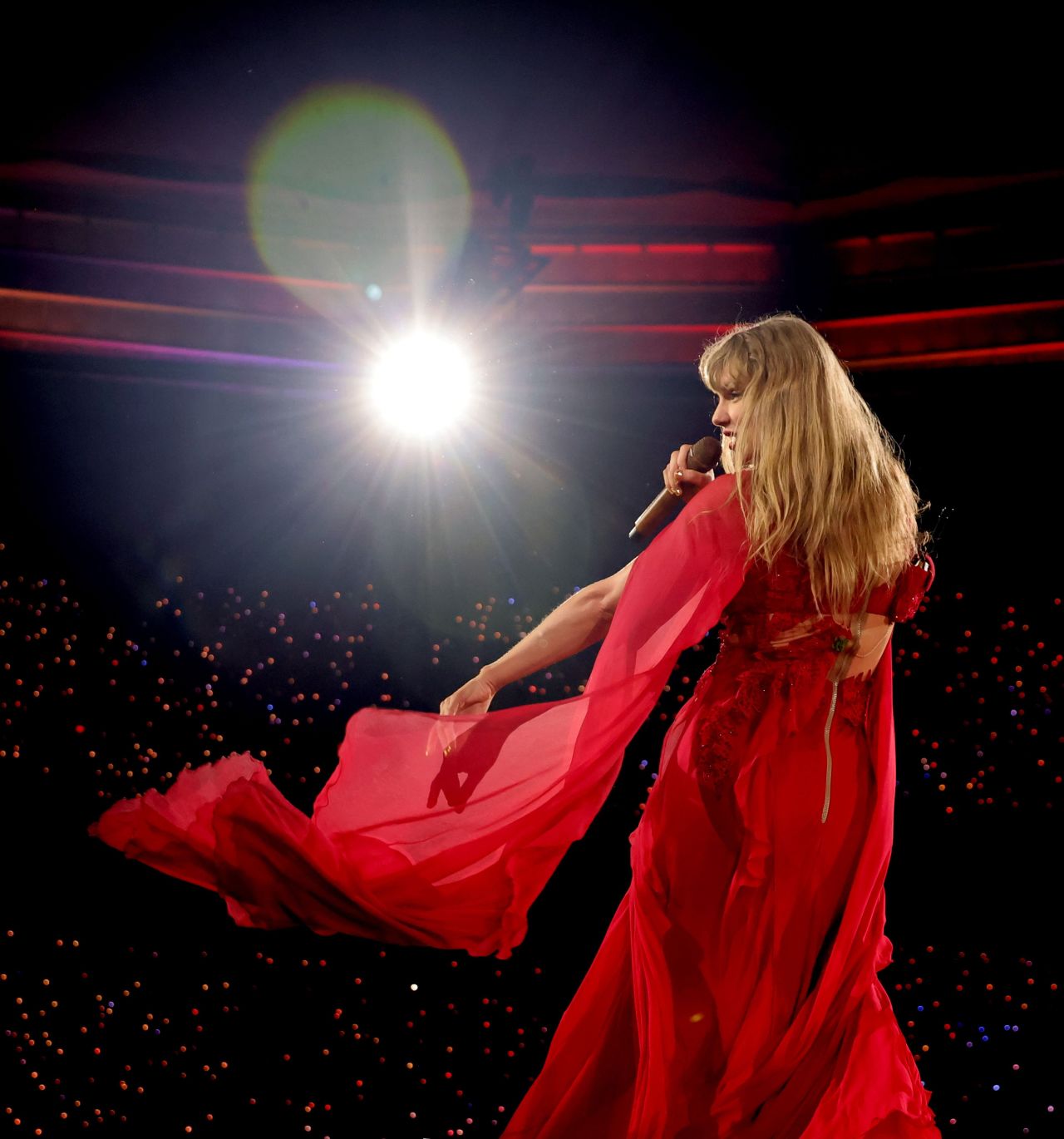 Taylor Swift performs onstage during The Eras Tour in Vancouver, British Columbia, on December 6, 2024.