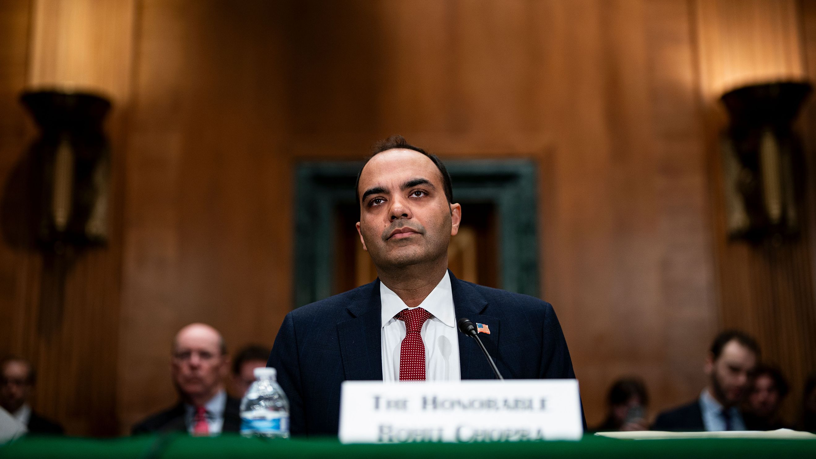 Rohit Chopra during a Senate Banking, Housing, and Urban Affairs Committee hearing in Washington, DC, on December 11, 2024.