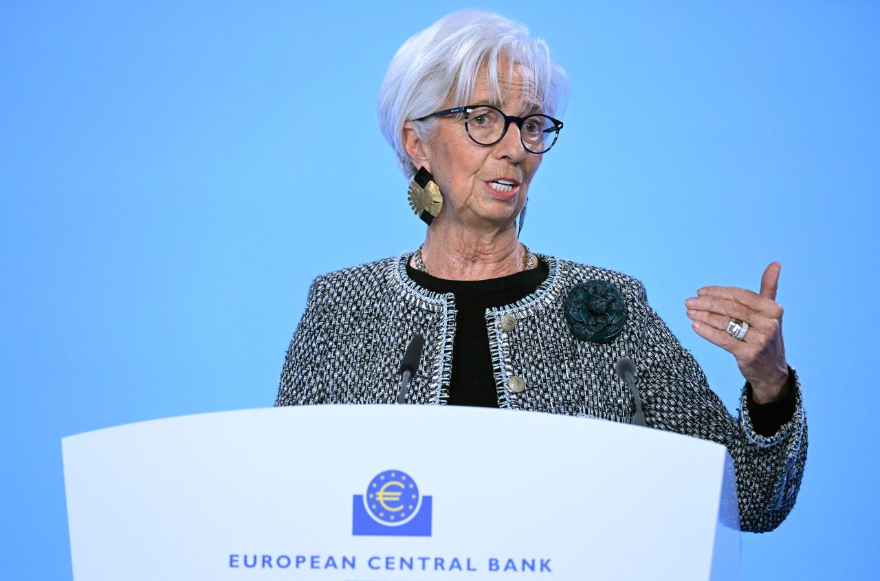 European Central Bank President Christine Lagarde addresses a press conference in Frankfurt, Germany, on December 12, 2024.