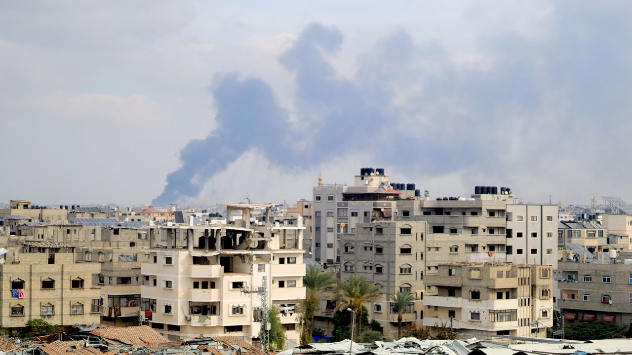 GAZA CITY, GAZA - DECEMBER 12: Smoke rises after Israeli airstrikes hit Gaza Strip on December 12, 2024. (Photo by Mahmoud Isleem/Anadolu via Getty Images)