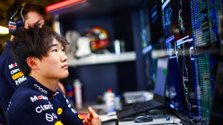 Yuki Tsunoda (left) will replace Liam Lawson driving for Red Bull.