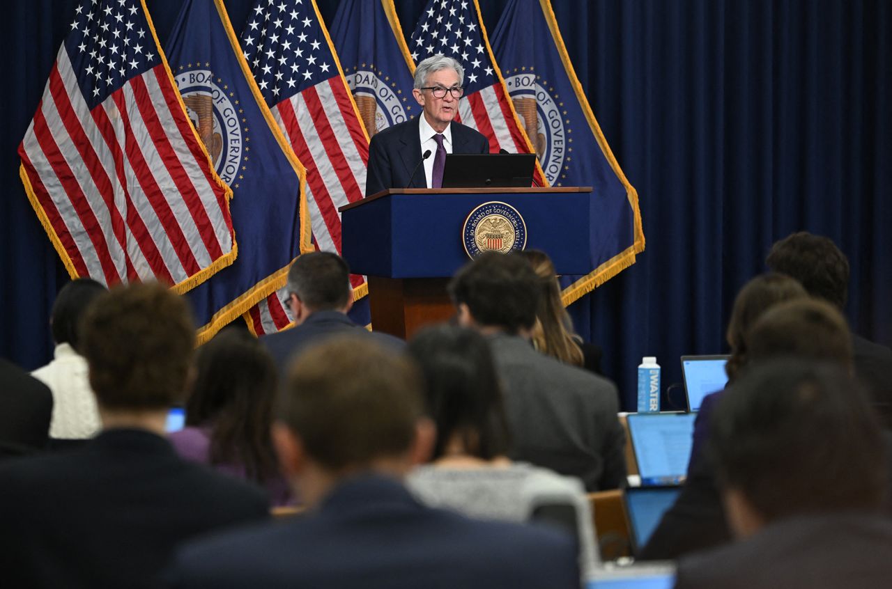 US Federal Reserve Chairman Jerome Powell speaks at a press conference after the Monetary Policy Committee meeting in Washington, DC, on December 18.