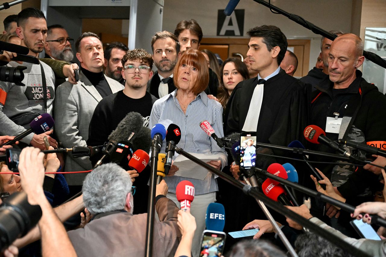 Gisele Pelicot addresses the press as she leaves the courthouse after hearing the verdict of the court that sentenced her ex-husband to the maximum term of 20 years jail in Avignon, France, on December 19.