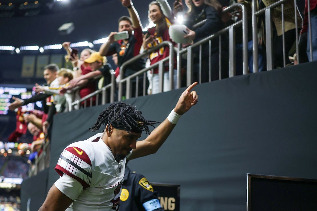 Daniels celebrates after a 20-19 victory over the New Orleans Saints in Louisiana on December 15.