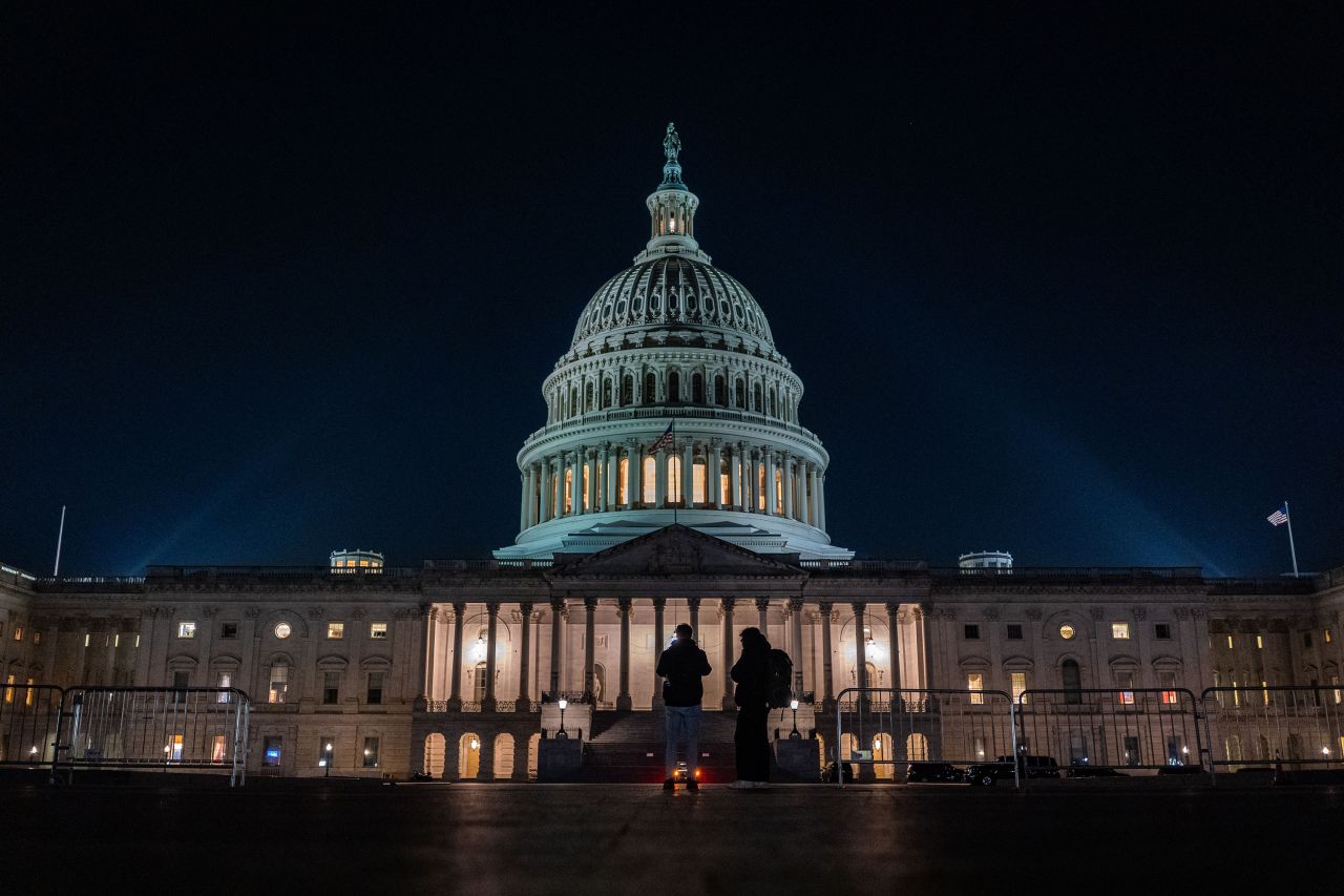 The dome of the Capitol building is seen in Washington, DC, on December 20.