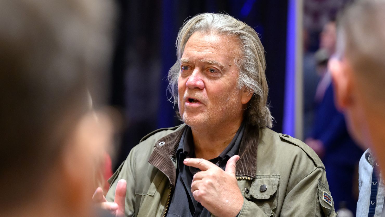 Former White House Chief Strategist Steve Bannon speaks with attendees at Turning Point's annual AmericaFest 2024 in Phoenix, Arizona, on December 21, 2024.