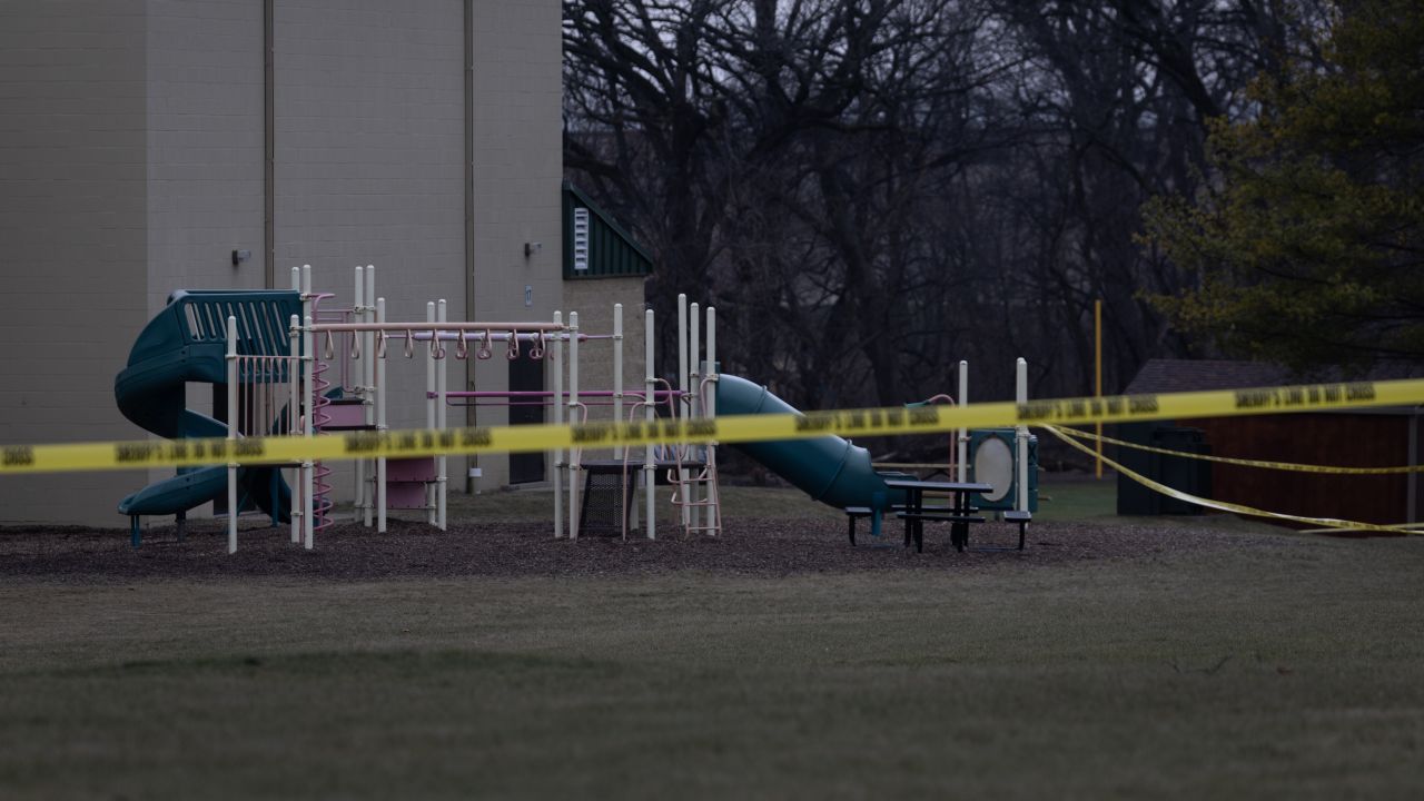 MADISON, WISCONSIN - DECEMBER 17: Crime scene tape remains stretched around Abundant Life Christian School as police continue the investigation into yesterday's shooting on December 17, 2024 in Madison, Wisconsin. A 15-year-old female student opened fire at the school yesterday, killing a teacher and a student and wounding six others, including two critically, before taking her own life, according to police.  (Photo by Scott Olson/Getty Images)