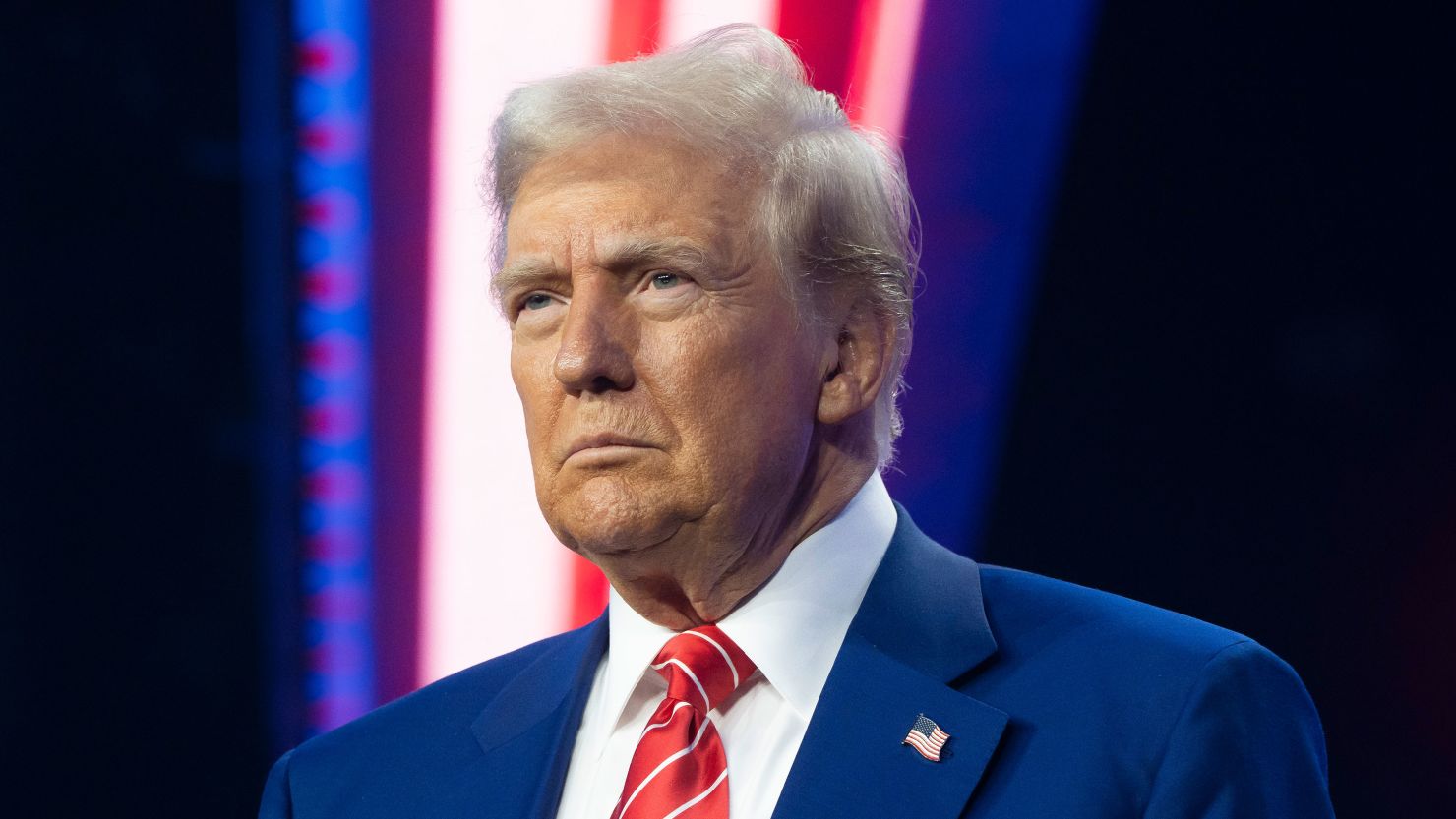 President-elect Donald Trump looks on during Turning Point USA's AmericaFest at the Phoenix Convention Center on December 22, 2024 in Phoenix, Arizona.