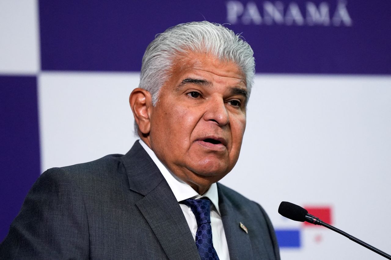 Panama's President José Raúl Mulino speaks during a press conference in Panama City in December 2024.