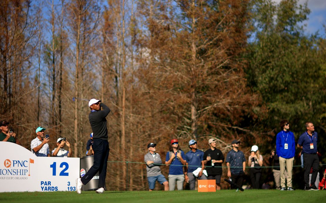 Woods is competing in his first tournament since undergoing back surgery in September.