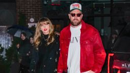 Taylor Swift and Travis Kelce are seen on December 28, 2024 in New York City.