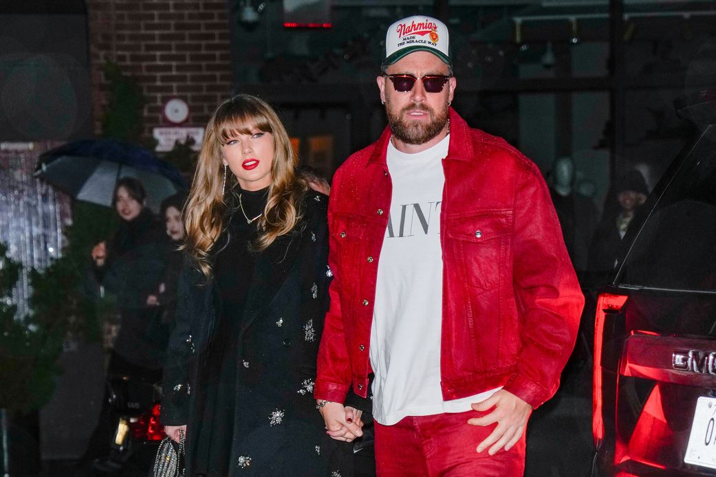 Taylor Swift and Travis Kelce are seen in December 2024 in New York City.