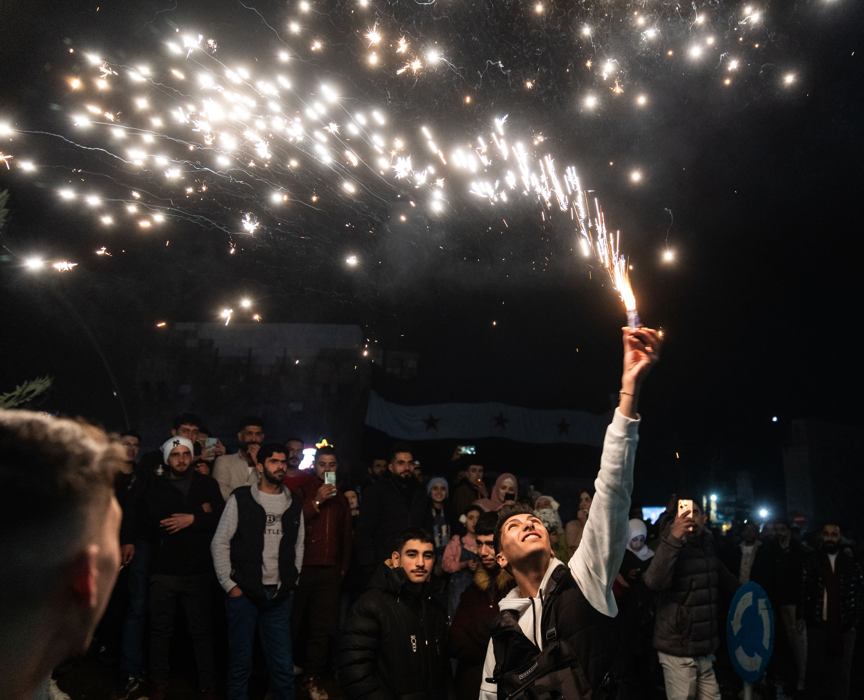 Syrians celebrate New Year's in Damascus, Syria.