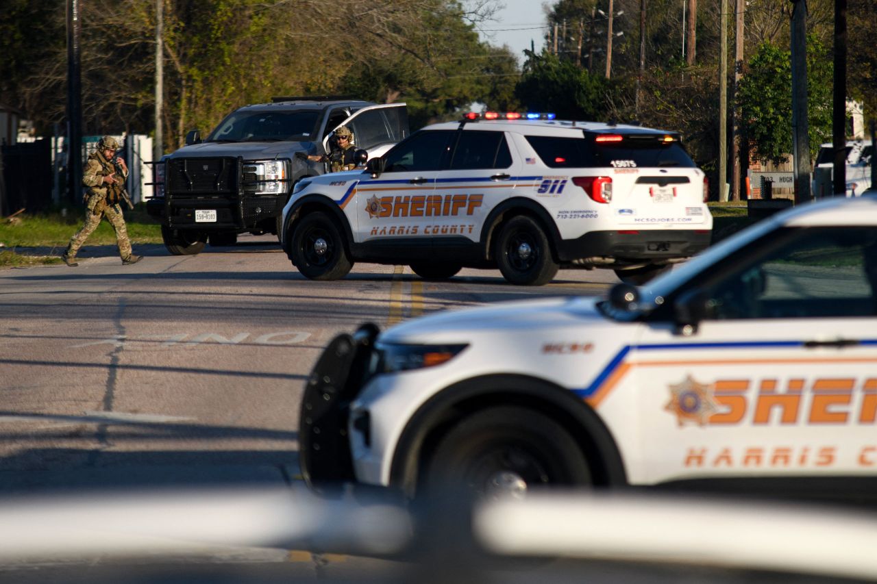 Law enforcement conduct an investigation in connection with the New Orleans terrorist attack in Houston on January 1.