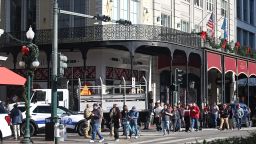 Police, HSI, ATF and FBI agents are maintaining a high security presence as Bourbon Street, Canal Street and the French Quarter re-opens following the New Year's Day truck ramming attack in New Orleans, Louisiana, United States on Thursday, January 2, 2025.