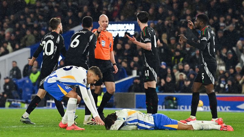Arsenal held to 1-1 draw at Brighton after conceding controversial penalty