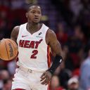HOUSTON, TEXAS - DECEMBER 29: Terry Rozier #2 of the Miami Heat handles the ball against the Houston Rockets during the first half at Toyota Center on December 29, 2024 in Houston, Texas.  NOTE TO USER: User expressly acknowledges and agrees that, by downloading and or using this photograph, User is consenting to the terms and conditions of the Getty Images License Agreement. (Photo by Alex Slitz/Getty Images)
