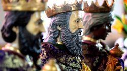 Statues of the Three Wise Men, or The Magi, are displayed on the eve of Epiphany Day in the church of Cajititlan, Jalisco state, Mexico on January 5, 2025. (Photo by ULISES RUIZ / AFP) (Photo by ULISES RUIZ/AFP via Getty Images)