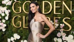 US actress Demi Moore arrives for the 82nd annual Golden Globe Awards at the Beverly Hilton hotel in Beverly Hills, California, on January 5, 2025. (Photo by Etienne Laurent / AFP) (Photo by ETIENNE LAURENT/AFP via Getty Images)