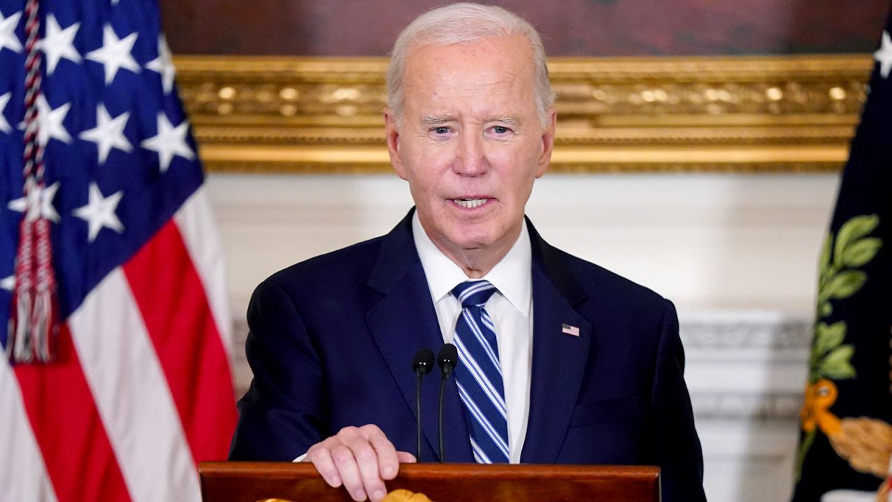 US President Joe Biden speaks in the State Dining Room of the White House in Washington, DC, on January 5, 2025.