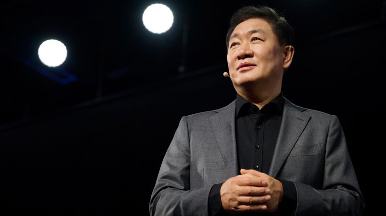 Han Jong-Hee, co-CEO of Samsung Electronics, speaks during the 2025 CES event in Las Vegas, Nevada, US, on January 6, 2025.