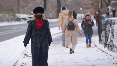 NEW YORK, UNITED STATES - JANUARY 6: People walk through Central Park during cold winter weather in New York, United States on January 6, 2025. (Photo by Selcuk Acar/Anadolu via Getty Images)
