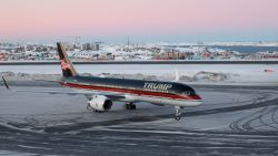 An aircraft reported to carry US businessman Donald Trump Jr. arrives in Nuuk, Greenland on January 7, 2025. Donald Trump Jr made a private visit to Greenland, a Danish autonomous territory coveted by Trump Sr and which hopes to one day be independent but remains dependent on Copenhagen for now. (Photo by Emil Stach / Ritzau Scanpix / AFP) / Denmark OUT (Photo by EMIL STACH/Ritzau Scanpix/AFP via Getty Images)