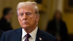 President-elect Donald Trump speaks to the press following a meeting with Senate Republicans at the US Capitol Building in Washington, DC on January 8, 2025.