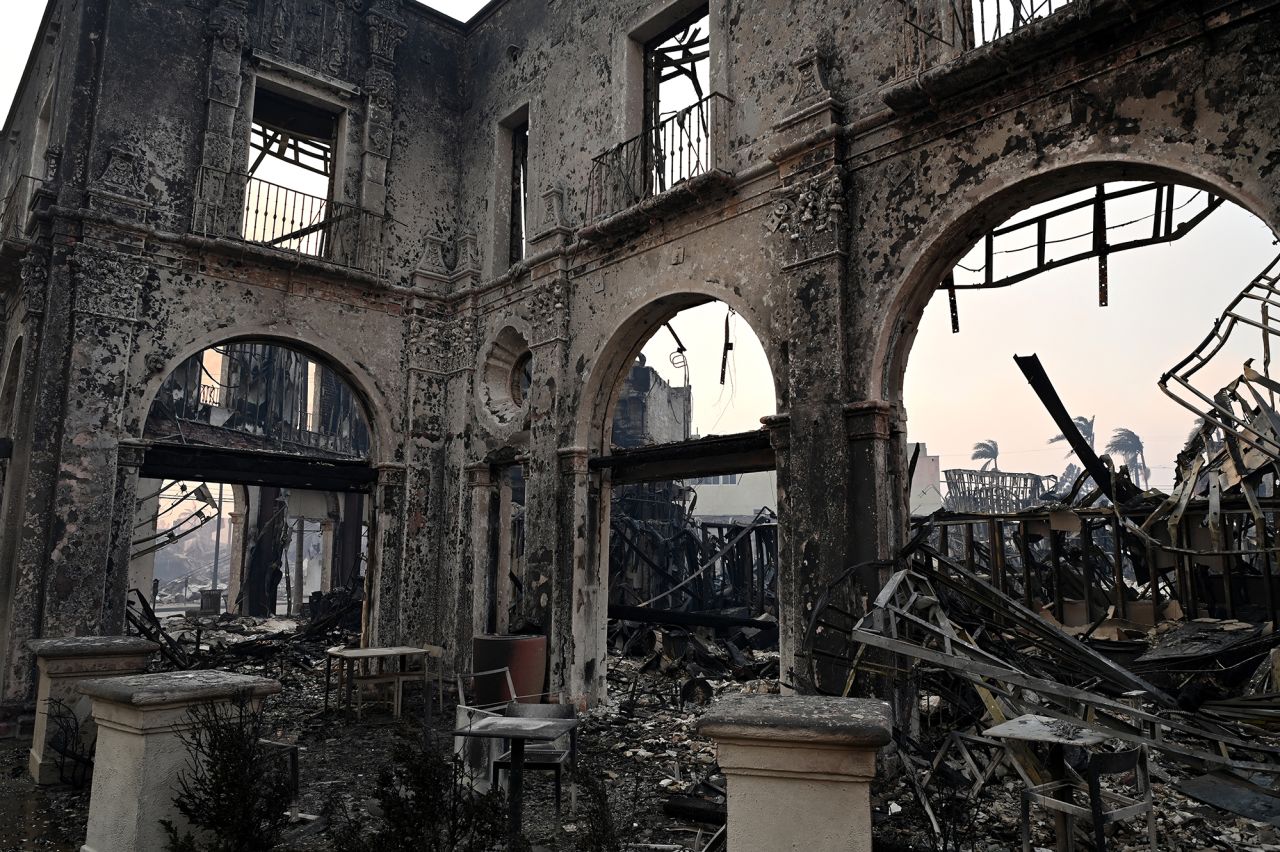 A burnt structure in Pacific Palisades, California, on January 8.