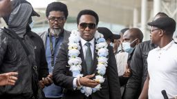 Mozambique's main opposition leader Venancio Mondlane (C) arrives in Maputo on January 9, 2025.